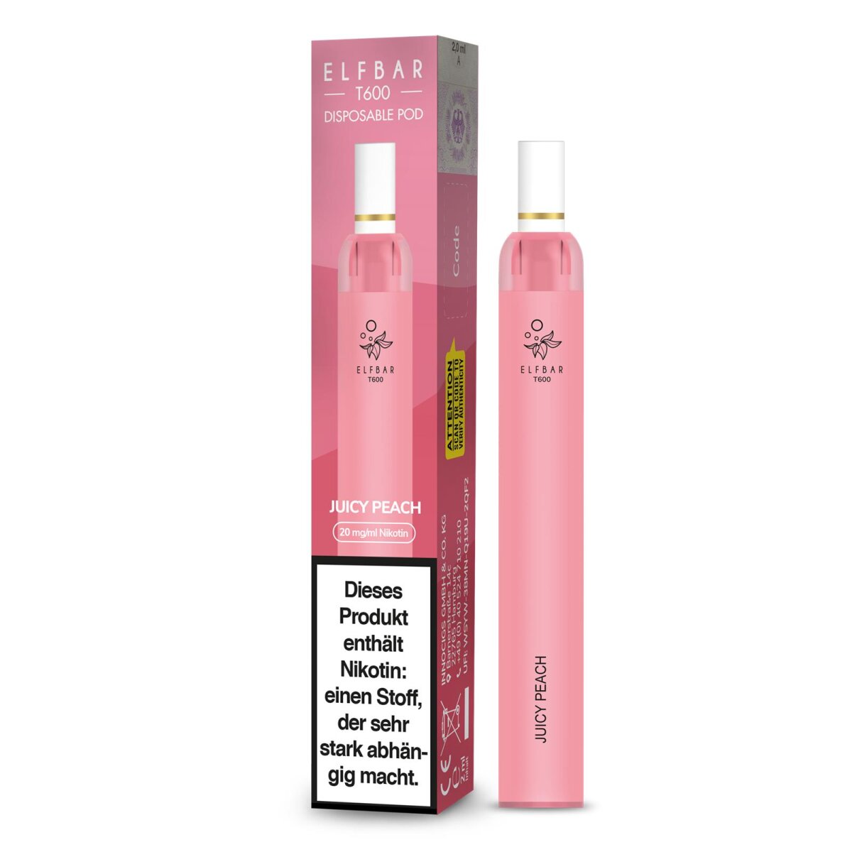 Elf Bar T600 20mg/ml - Juicy Peach |Online Kaufen 6,5, 5,90