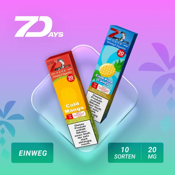 7Days Vape 20mg - Alle Sorten
