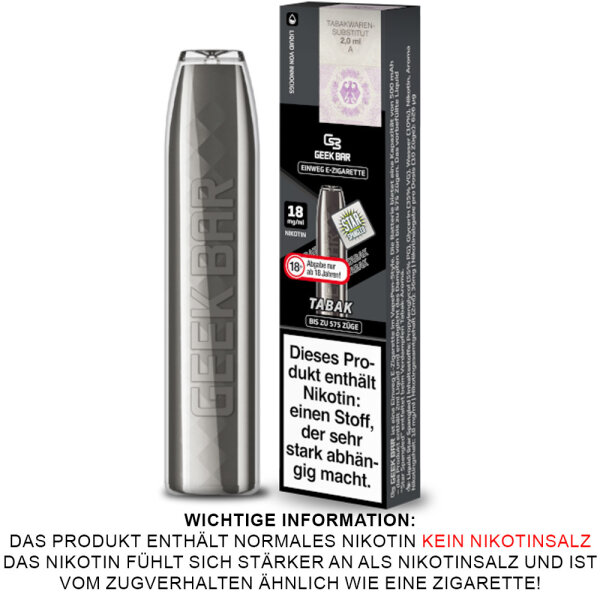 Geek Bar Einweg E-Zigarette - Star Spangled (Tabak) 18mg