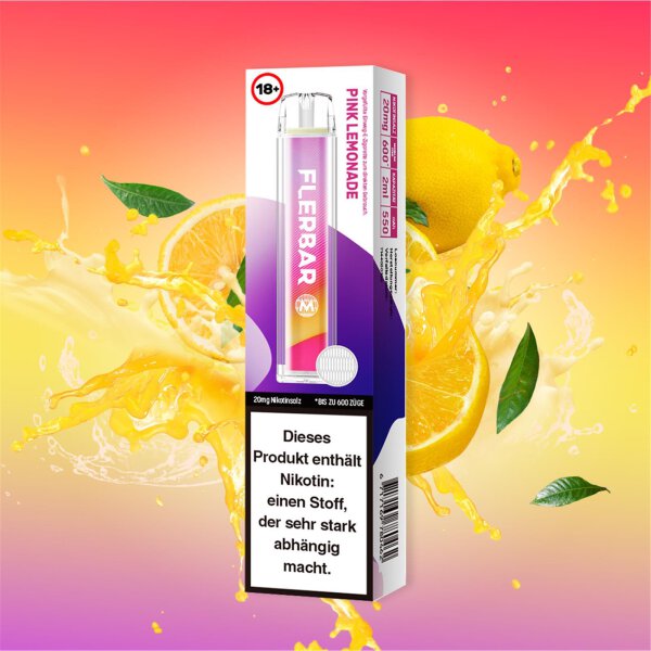 Flerbar M E-Shisha 600 - 20mg/ml - Pink Lemonade