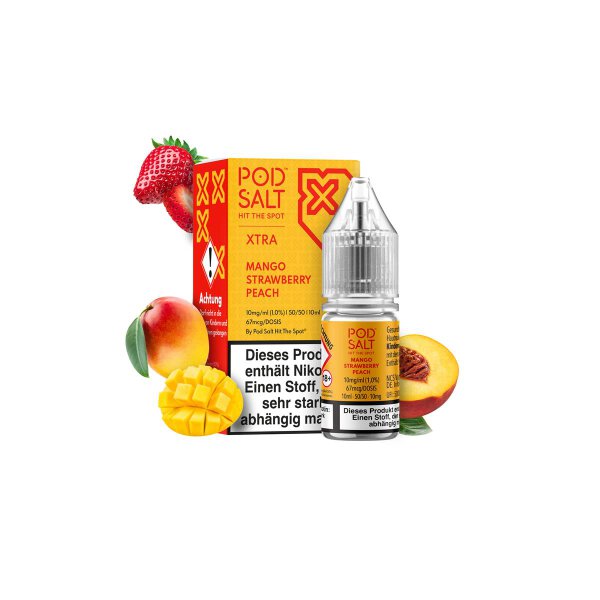 Pod Salt Xtra - Mango Strawberry Peach - Nic Salt 10 mg/ml
