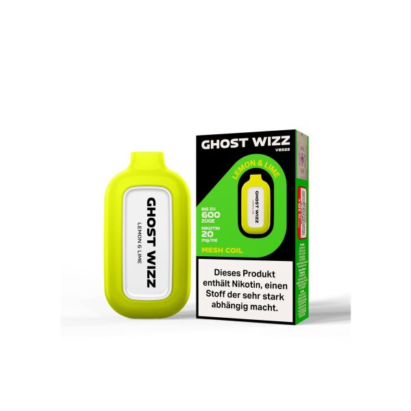 Vapes Bars® Ghost Wizz - Lemon and Lime  20mg/ml