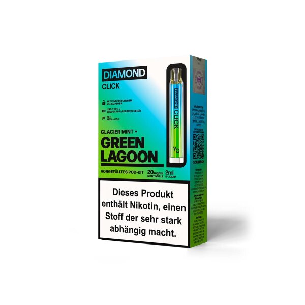 Vapes Bars Diamond Click Pod-Kit Green Lagoon