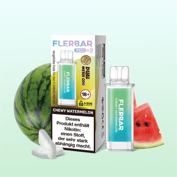 Flerbar Pod - Chewy Watermelon 20mg (2x pro Packung)