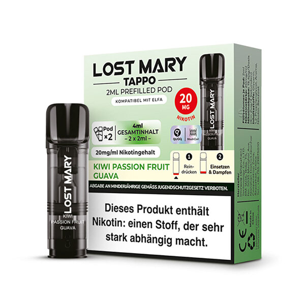 Lost Mary Tappo Pod - Kiwi Passion Fruit Guava 20mg (2x pro Packung)