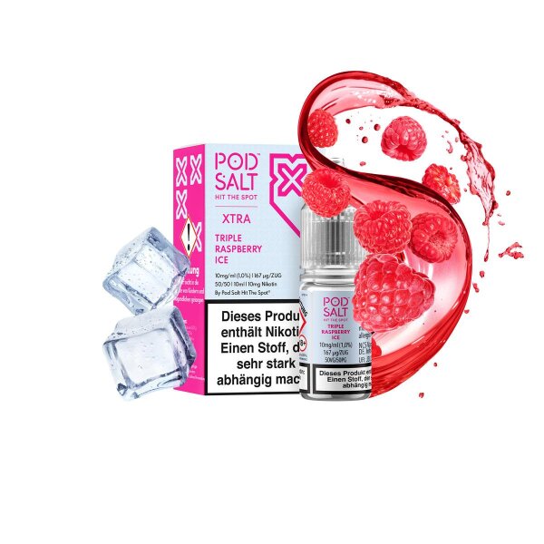Pod Salt Xtra - Triple Raspberry Ice - Nic Salt 10 mg/ml