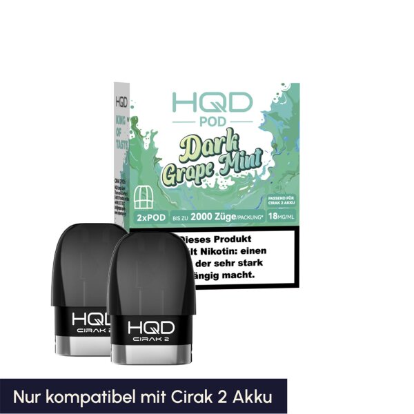 HQD Cirak 2 Pods 18mg/ml - Dark Grape Mint