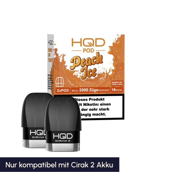 HQD Cirak 2 Pods 18mg/ml - Peach Ice