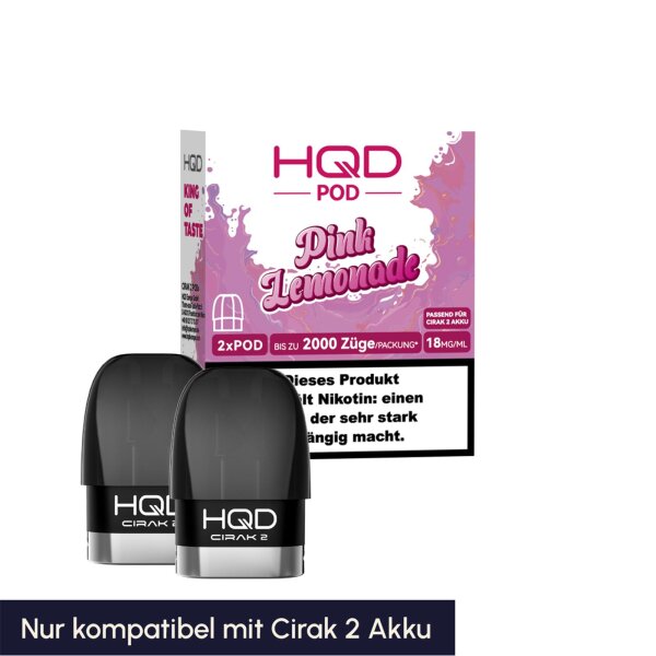 HQD Cirak 2 Pods 18mg/ml - Pink Lemonade