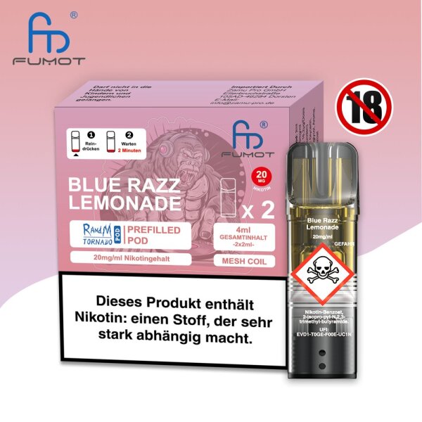 Randm Tornado Pod - Blue Razz Lemonade 20mg/ml (2er Pack)