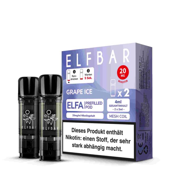 Elf Bar Elfa Pod 20mg - Grape Ice (2 Stück Pro Packung)