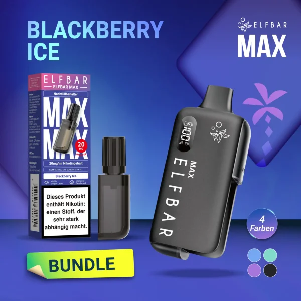 Elfbar Max Pod Blackberry Ice 10ml + Akku
