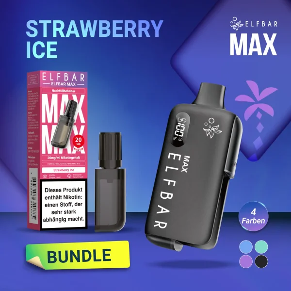 Elfbar Max Pod Strawberry Ice 10ml + Akku