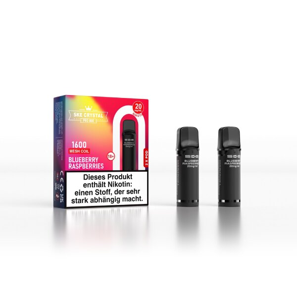 SKE Crystal Pro 800 Pod Blueberry Raspberries (2er Pack)