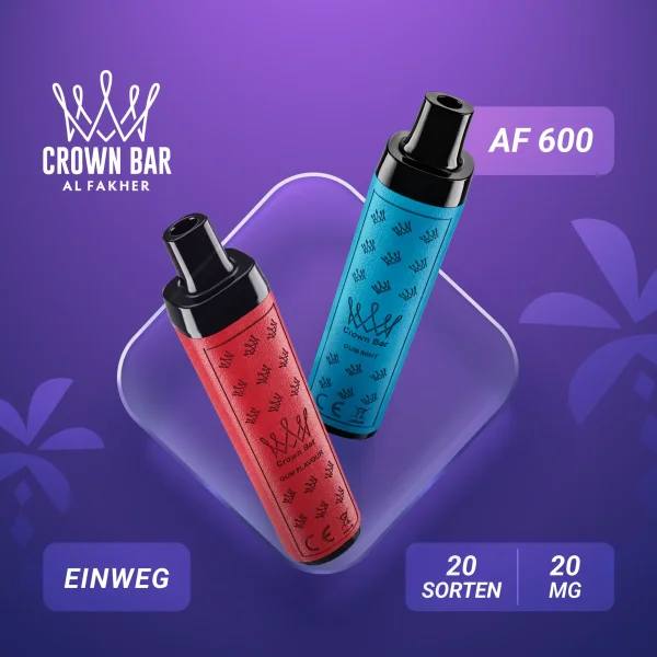 Al Fakher Vape Crown Bar 600 - Alle Sorten 20mg