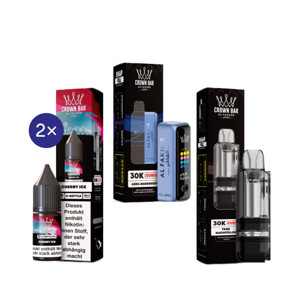Cubic 30K Kit by Al Fakher - Blue + Cherry Ice 20mg