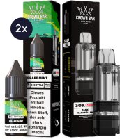 Cubic 30K Ersatzpod + 2x Snap Liquid - Grape Mint 20mg