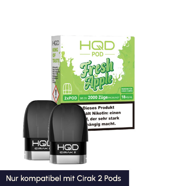 HQD Cirak 2 Pods 18mg/ml - Fresh Apple