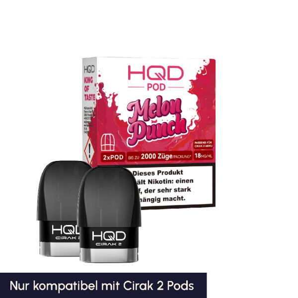 HQD Cirak 2 Pods 18mg/ml - Melon Punch
