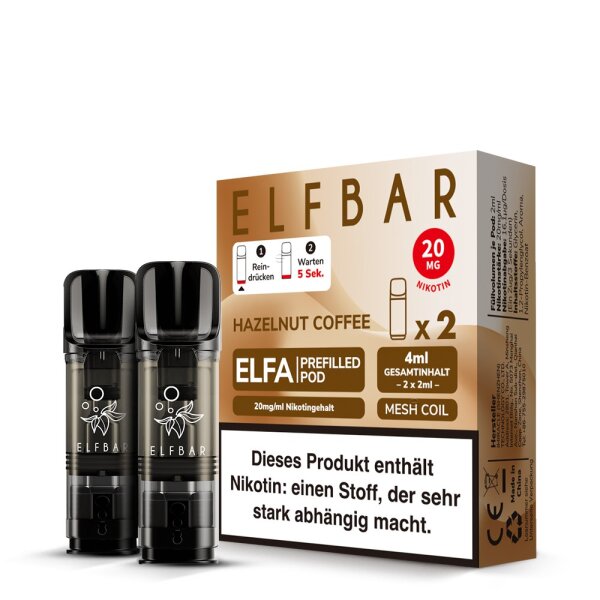 Elf Bar Elfa Pod 20mg - Hazelnut Coffee (2 Stück Pro Packung)