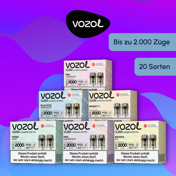 Vozol SLEEK Pod - Alle Sorten