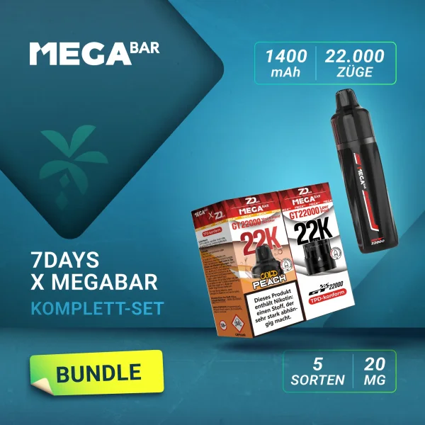 7Days x Megabar Komplett-Set (Akku + Pod)