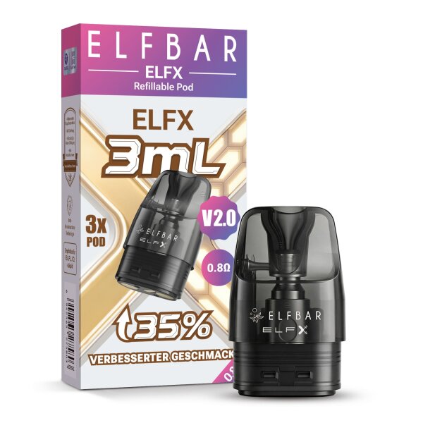 Elfbar ElfX V2.0 3ml Refillable Pod 0.8 Ohm (3x pro Packung)